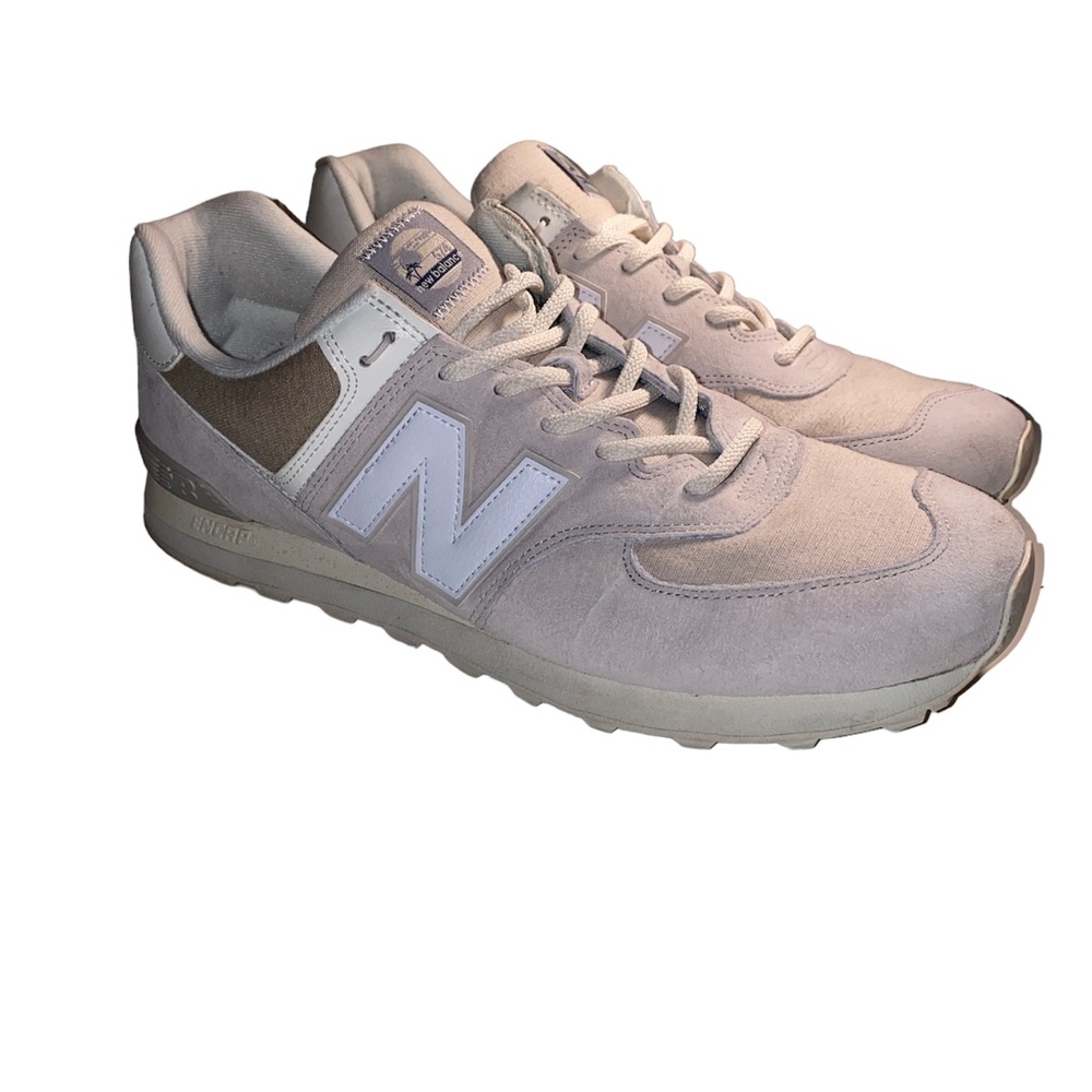 New Balance 574 Athletic Comfort Shoes White Cream ML574SPY Mens US Size 14